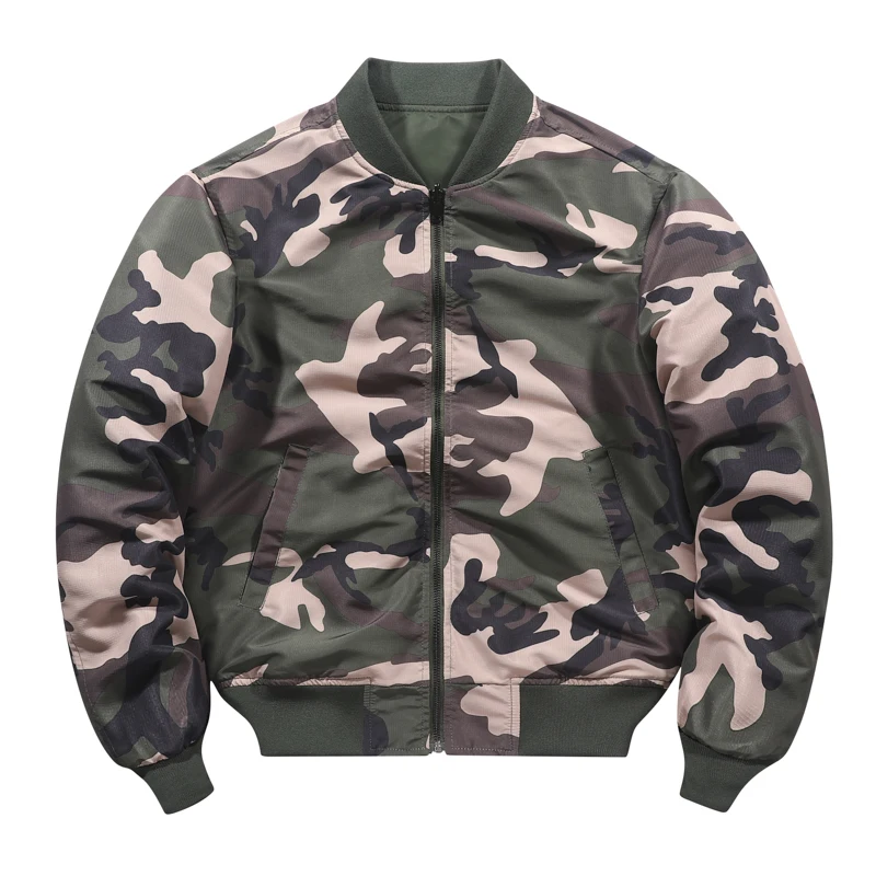 

Men's Flight Jacket 2022 Autumn Camouflage Outdoor Waterproof Windbreak Reversible MA1 Bomber Male Jackets