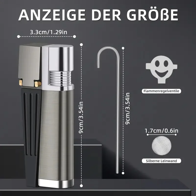 1Pc  Lighter Kit with Gas Refill, Sleek Metal Build in Gift Box, Refillable & Durable, Perfect for Daily Use & Gifting