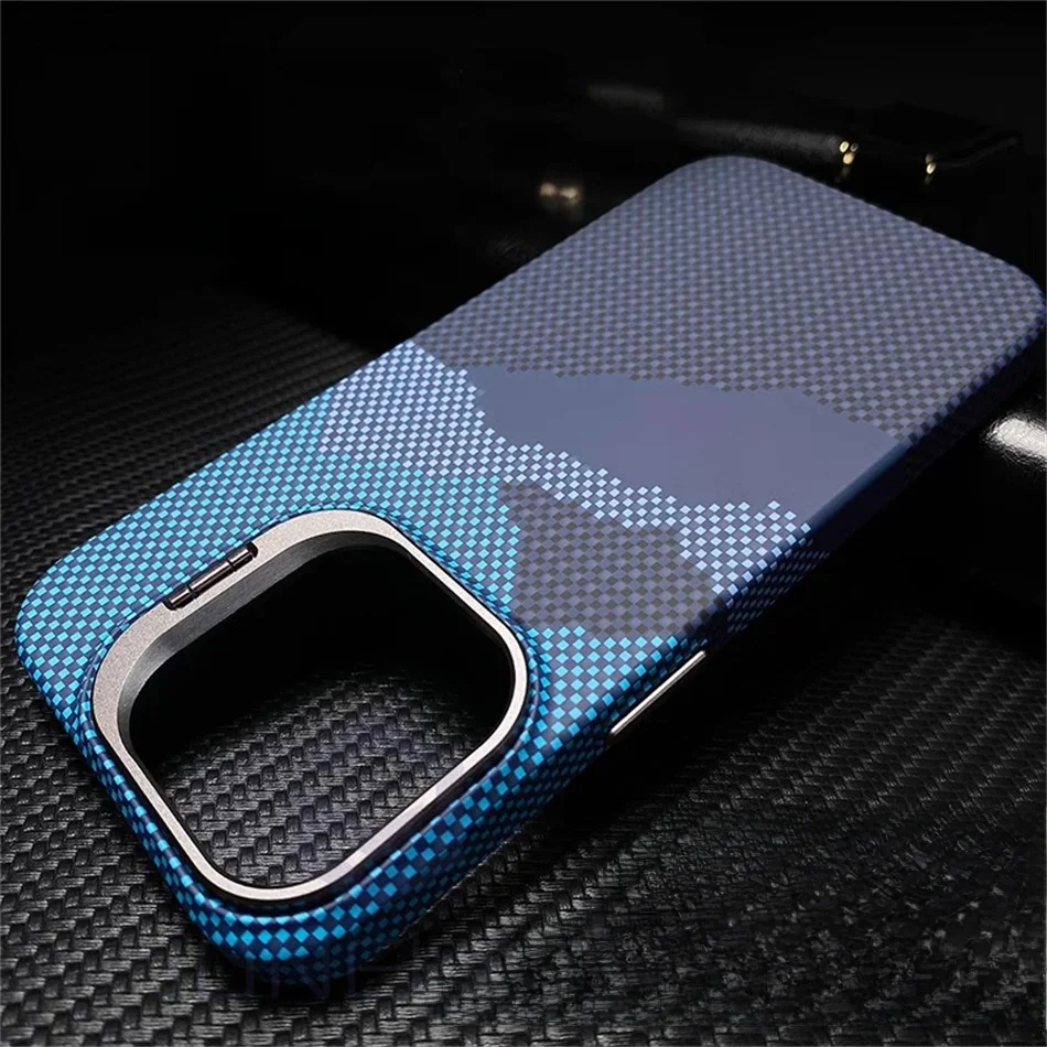 Luksusowe etui Matte Carbon Mganetic Slim Case dla Magsafe Stand Len Cloud Patterned Personalized Cover dla iPhone 13 14 15 16 Pro Max — zdjęcie produktu 7