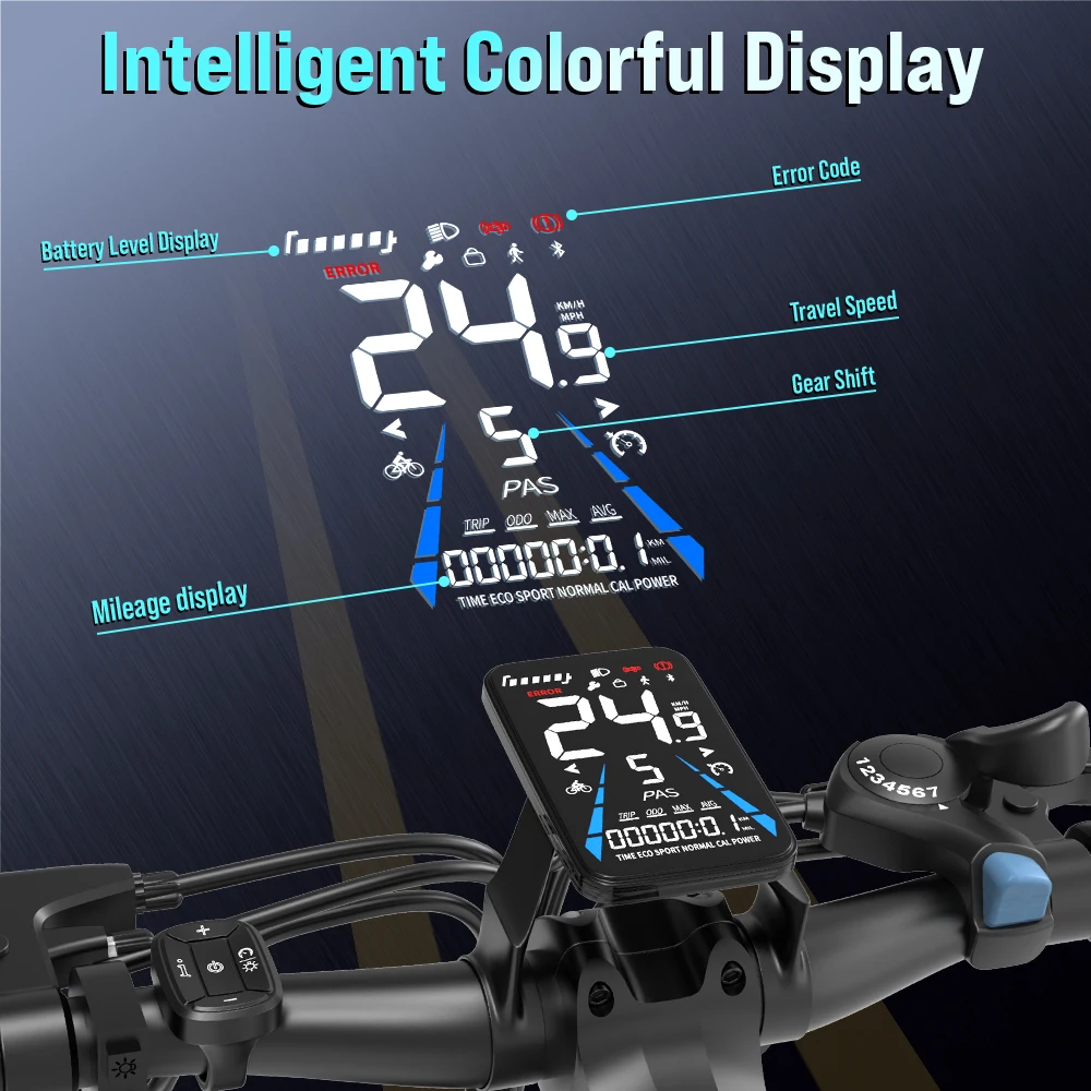 DEEPOWER 750 واط موتور دراجة كهربائية 48 فولت 7.8Ah بطارية الكبار Ebike LED عرض مدينة ركاب دراجة كهربائية للرجال النساء Ebike #5