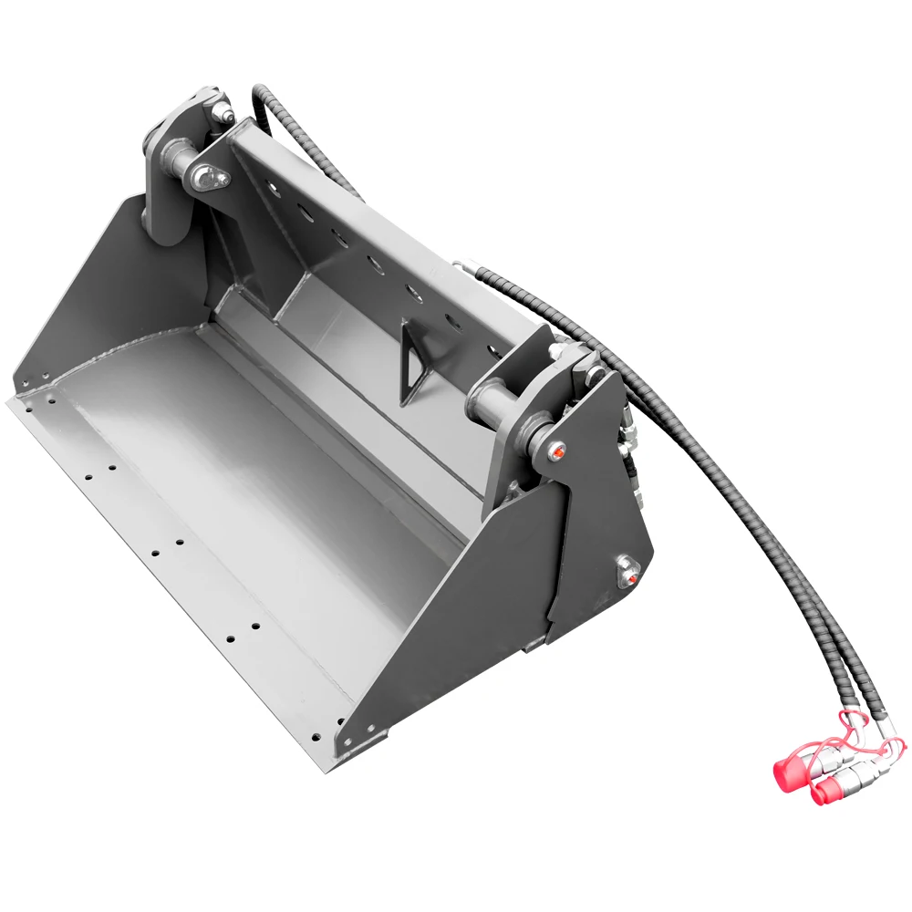 

The skid steer loader's four-in-one bucket working device combines shoveling, pushing, scraping and grabbing functions in one