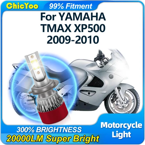 120W 20000LM H7 LED 오토바이 헤드 라이트 6000K 슈퍼 화이트 모토 프론트 라이트 12V 플러그 앤 플레이 YAMAHA TMAX XP500 2009 2010