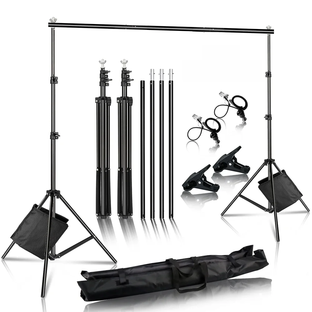 Fotografie Achtergrond Stand Fotostudio Achtergrond Achtergronden Chromakey Groen Scherm Ondersteuning Systeem Frame Draagtas Licht Kits - afbeelding 2