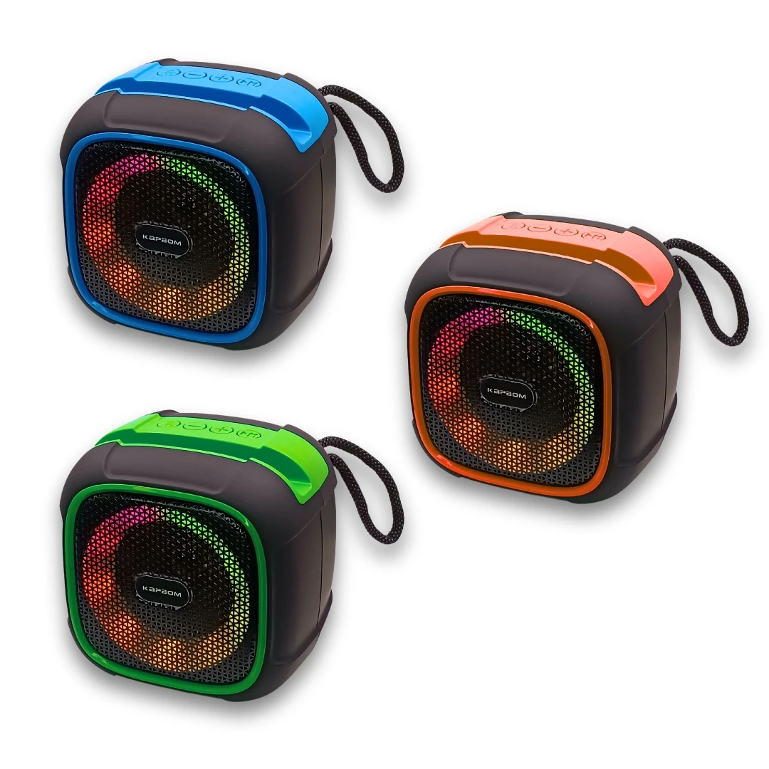 Caixa de som Bluetooth Portátil Led Rgb TWS Estéreo Multimídia com USB SD FM KA-8087
