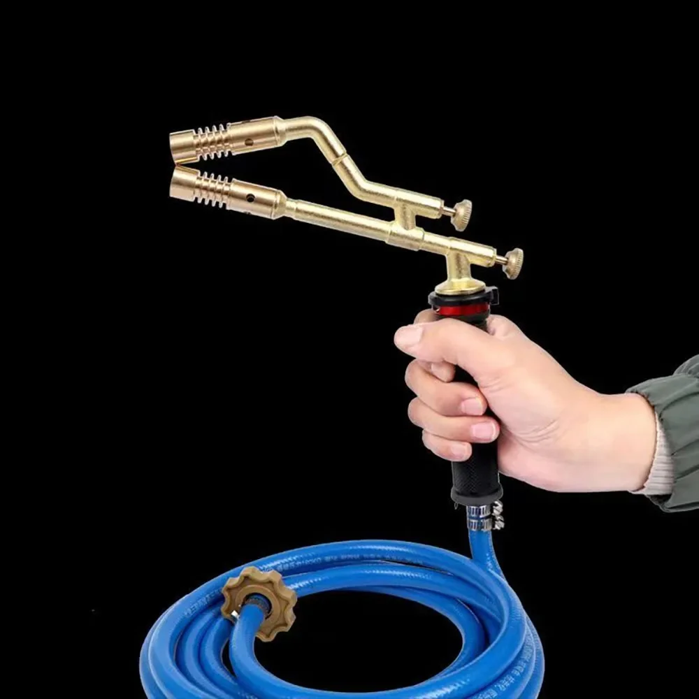 3600 ° Pistolet de soudage au gaz Propane Butane à Double tête F, outil de soudage en argent, cuivre et aluminium, épilation des tours, pistolet de feu pour Barbecue