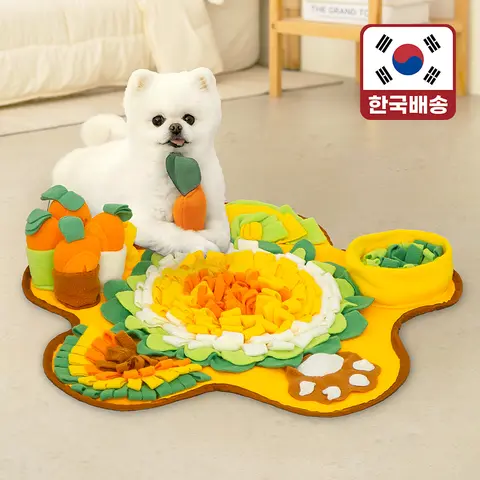 레토 강아지 노즈워크 장난감 플라워 소리나는 당근밭 담요매트 LDG-NW02