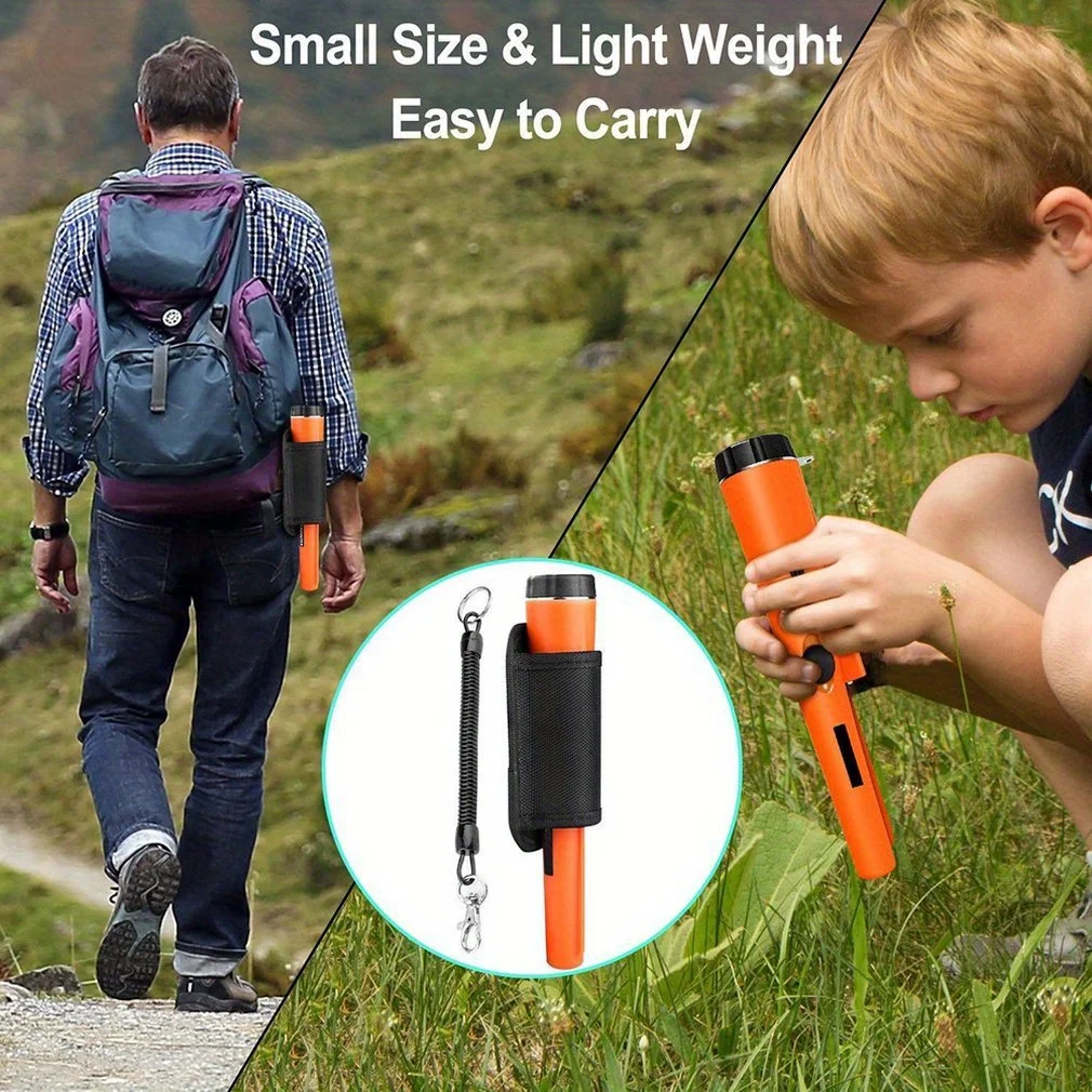 Handheld Metal Detector 1set Waterproof Lightweight High Sensitivity Portable with LED Lights and Bracelet for Treasure Hunting