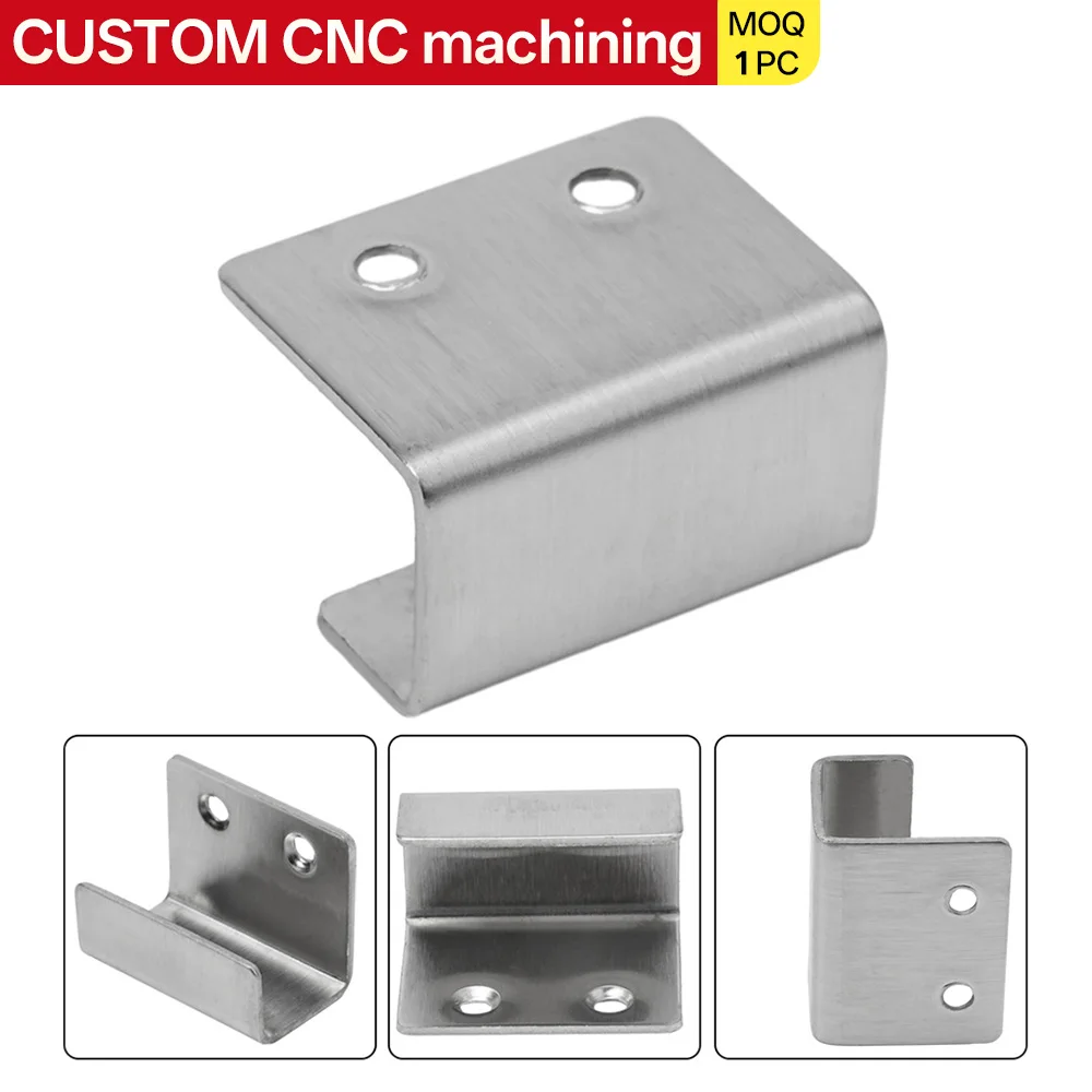 Custom CNC-bent sheet metal fabrication U-shaped fixed hooks flat hooks coat hangers sizes S M L brushed stainless steel