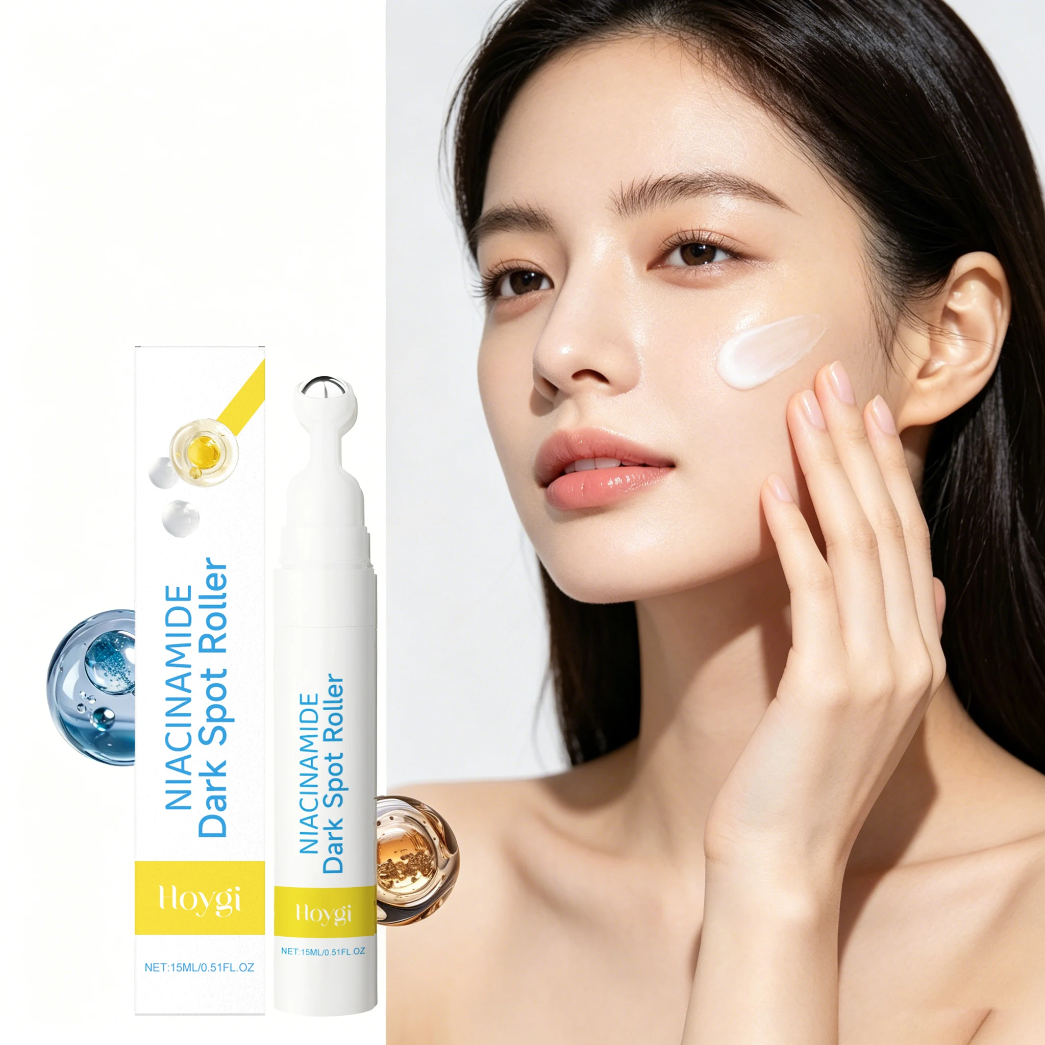 15ML Niacinamide Face Serum Roller Deep Moisturizing Improve Skin Texture Smoothing Quick Absorbed Nourishing Glowing Non-sticky Facial Serum
