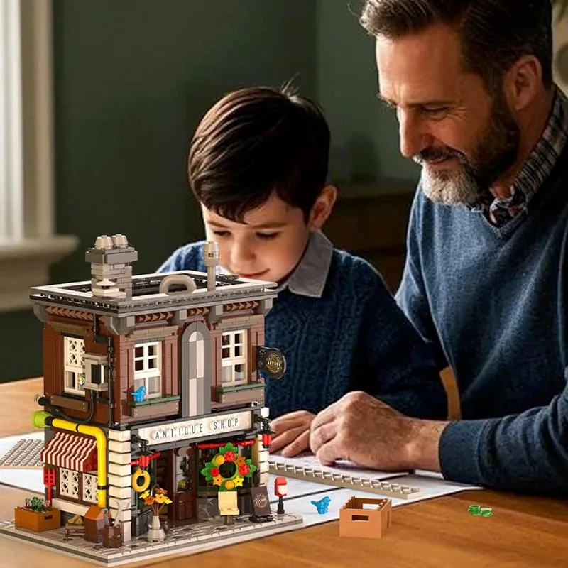  1950 قطعة متجر العتيقة مباني المنزل مجموعات متجر المدينة العمارة وحدات بنة التجمع أطقم منمذجة الكبار اللعب هدية #4