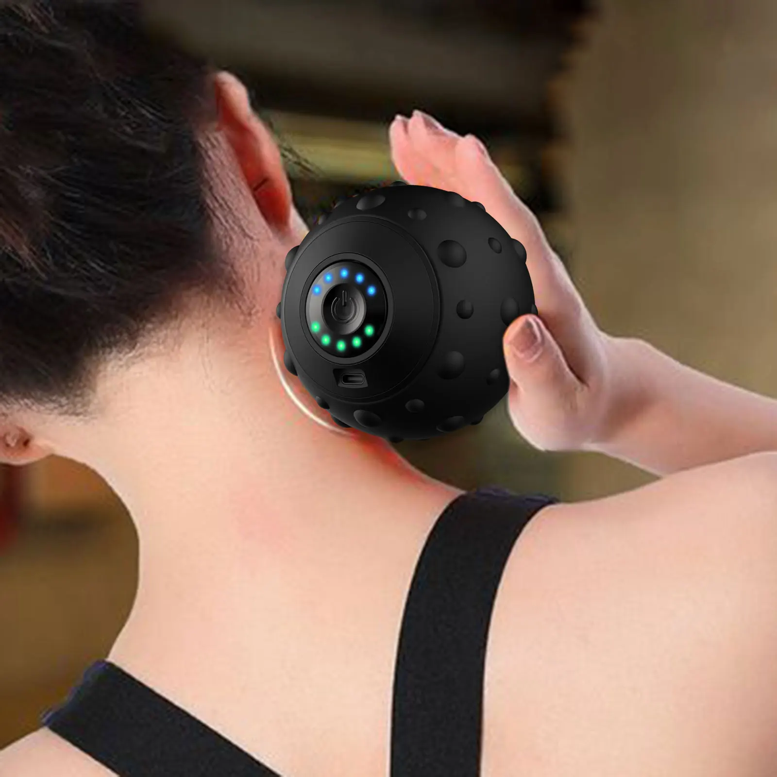 Bola de masaje vibratoria, pelota eléctrica para Fascia, portátil, de mano, para masaje muscular de tejido profundo, para espalda, pies, cuello, para gimnasio en casa