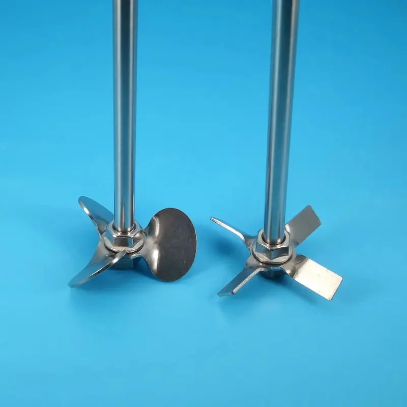 1 zestaw łopatek mieszających 40 mm-120 mm ze stali nierdzewnej z trzema liśćmi/krzyżowanymi liśćmi i 45 °   Ostrze i wał do laboratoryjnego sprzętu mieszającego — zdjęcie produktu 7