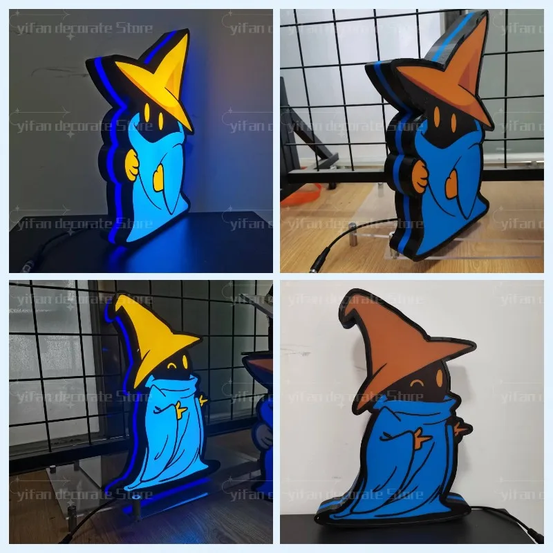 

Movie Black Mage Logo Lightbox Sign Desktop Light Wall Decor for Business Shop Hanging Art 12 Inch Kids Nightlight 3D Print Gift