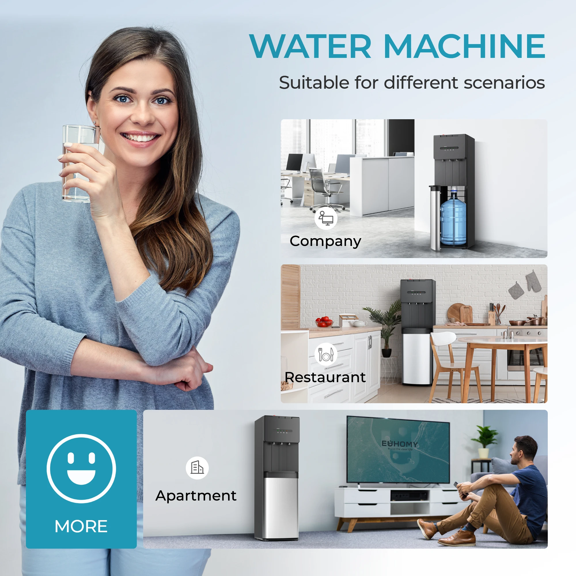 SIMZLIFE-غلاية مياه تجارية ذاتية التنظيف ، موزع كهربائي ، تسخين سريع ، تبريد مع مصابيح بالأشعة تحت الحمر للشاي والقهوة والمطاعم