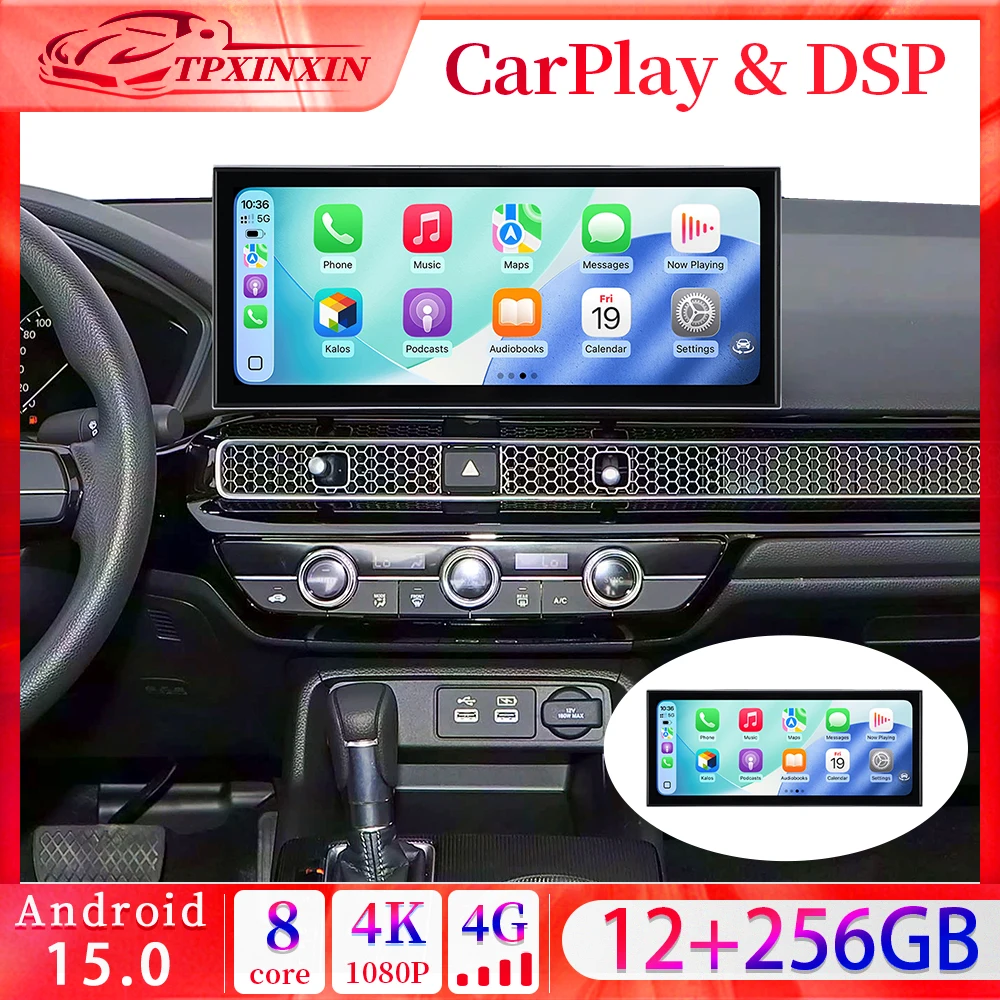 15.8 inch touch screen Android 15 Radio for Honda Civic 2022 2023 - 2025 Car Stereo carplay Multimedia GPS Navigation head unit