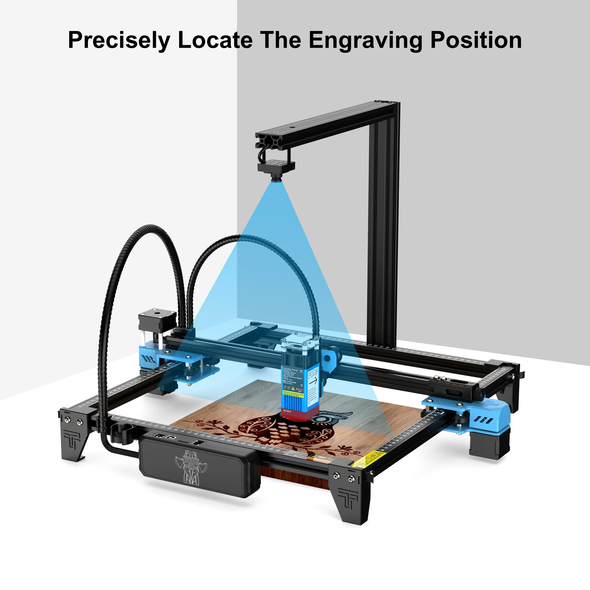 Máquina de grabado láser TWOTREES TTS-55Pro + cámara HD de 500W para herramientas CNC de grabado por lotes y precisión LightBurn