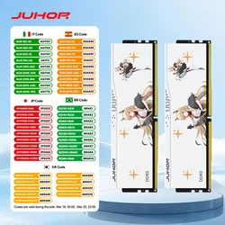 JUHOR DDR5 RAM 32GB (2x16GB) 6000MHz 6800MHz 7200MHz  (Intel XMP 3.0) Desktop Memory