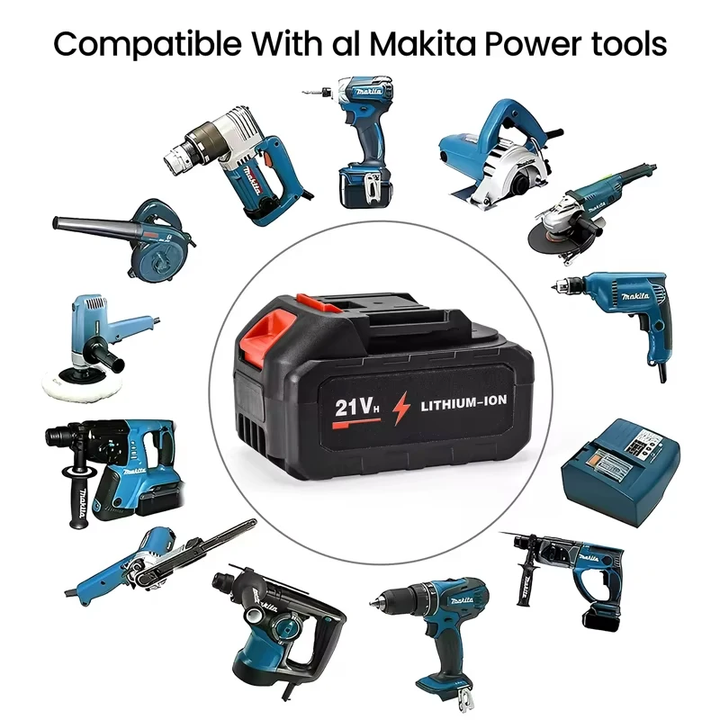 13000mAh für Makita Lithium-Ionen Ersatzakku Kompatibel mit Makita BL1860B BL1860 BL1850 Wiederaufladbarer Elektrowerkzeug-Akku – Detail 2