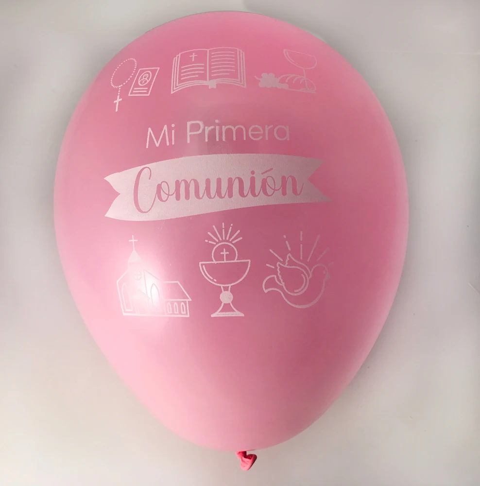 Arguval | 3 Blisters 12 pink Communion balloons (36 balloons) | Balloons for communion decoration pink 36 pieces | Communion decoration, pink balloons, balloons, my first communion, party decoration, event