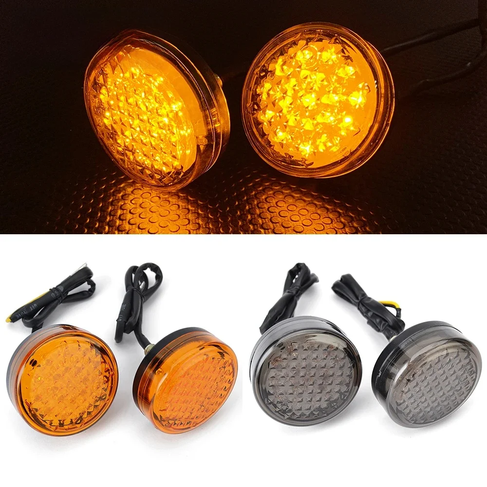 1 para LED bursztynowy dla Harley Davidson Triumph Chopper wskaźnik kierunkowskazu motocykla światła uniwersalna lampa do skutera ATV — zdjęcie 2