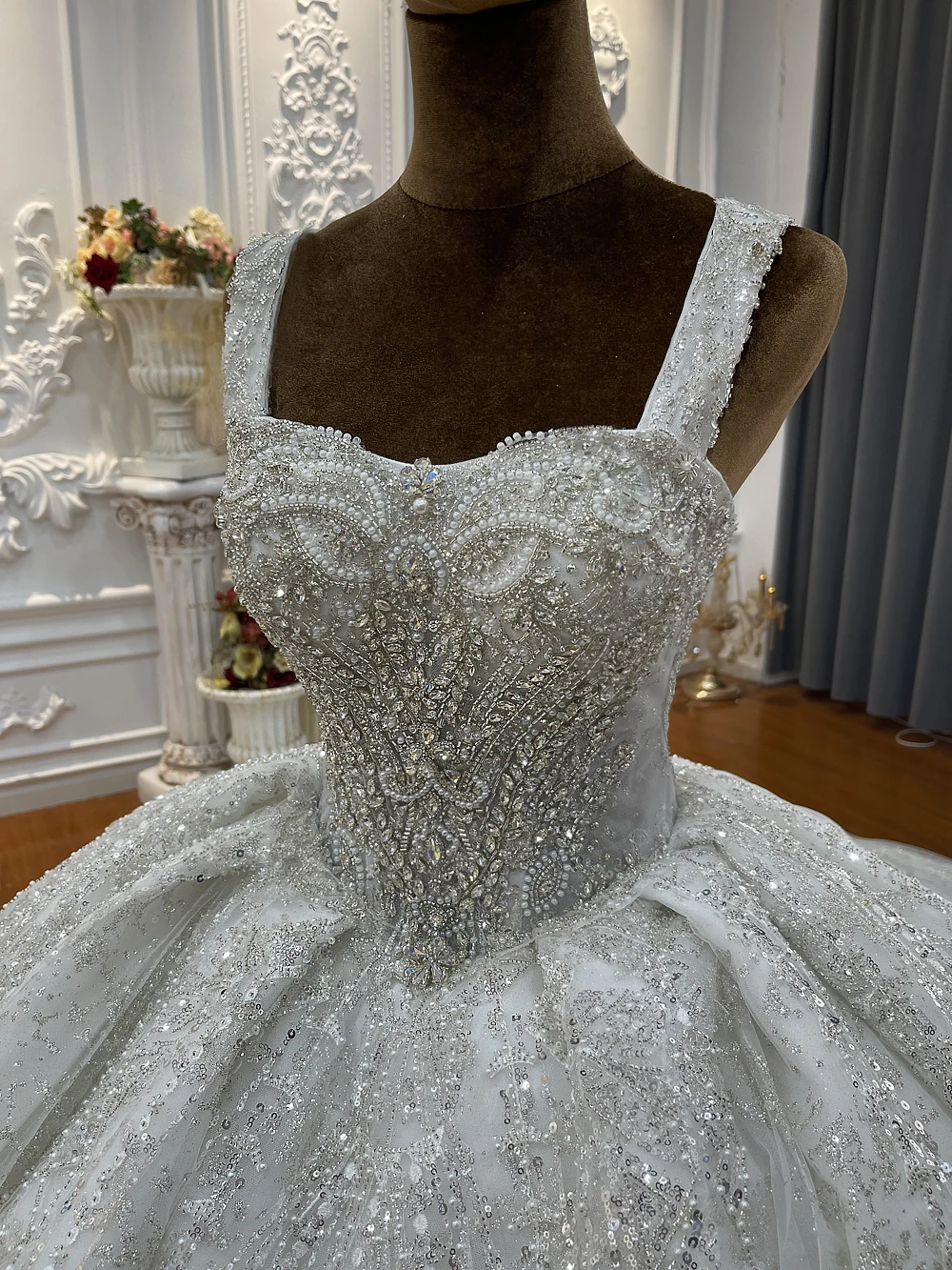 تخصيص NS4997 أماندا نوفيس صور حقيقية الأشرطة فستان الزفاف الأميرة #5