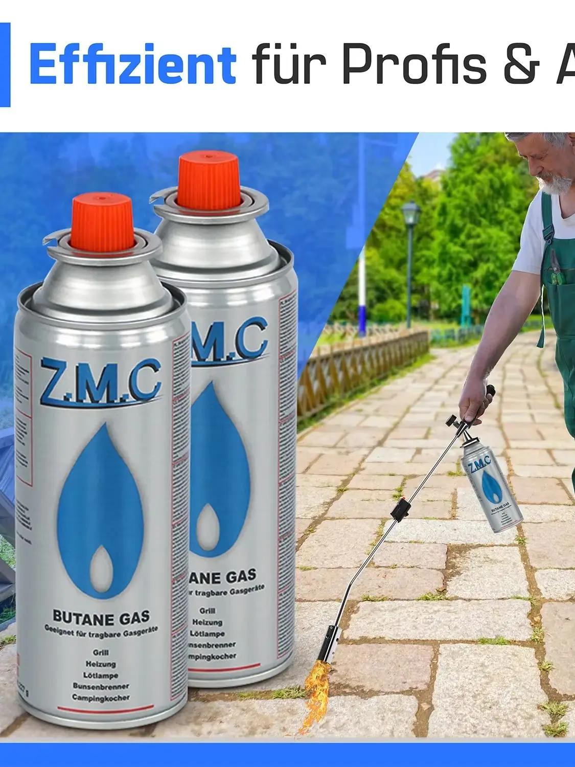 ZMC 28x Butan Gaskartuschen 227g MSF-1a mit Bajonettverschluss Universal Gaskartusche für Campingkocher Gasheizung Gasbrenner Lötbrenner Unkrautbrenner Kartuschen Gas Camping Outdoor Kochen Heizen