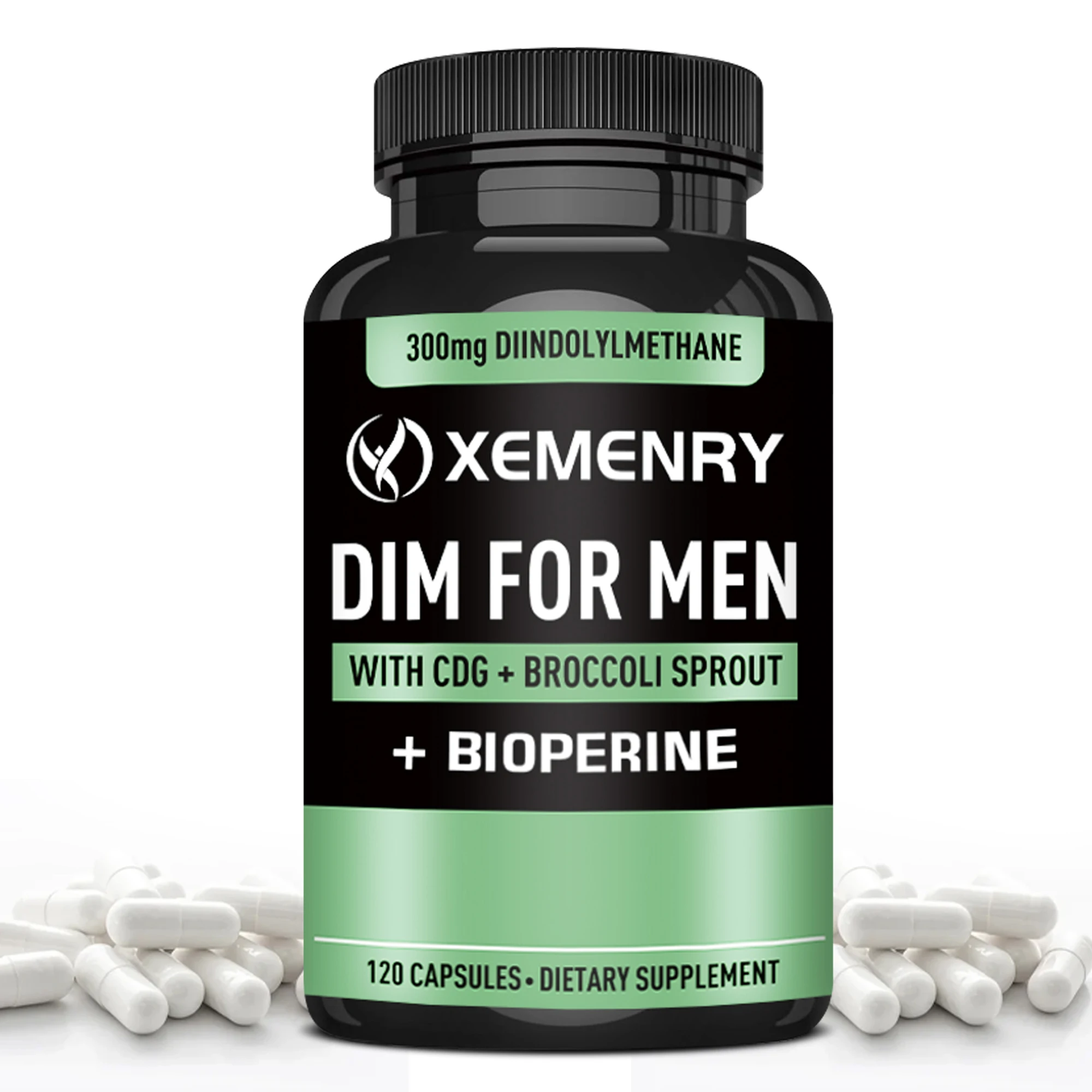 DIM for Men Capsules - Balance Hormones, Boost Metabolism, and Increase Muscle Mass - 120 Capsules