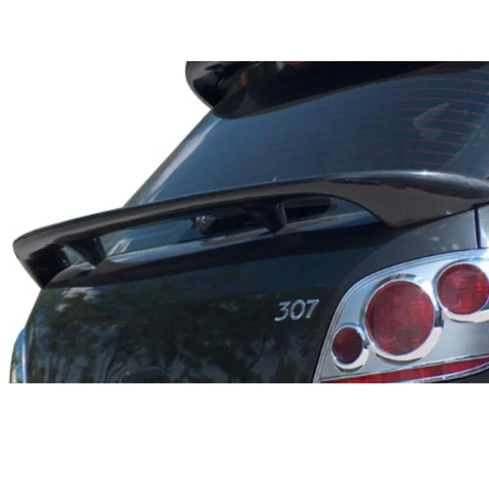 For Peugeot 307 Glass Under Spoiler Fiber Material Rear Roof Spoiler Wing Trunk Lip Car Styling Compatible Tuning Parts