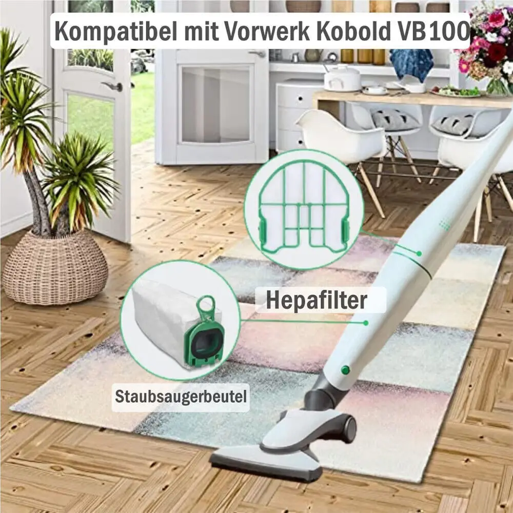 حقيبة مكنسة كهربائية 10tlg للمكنسة الكهربائية Vorwerk Goblin VB100 VB 100 FP100 FP 100