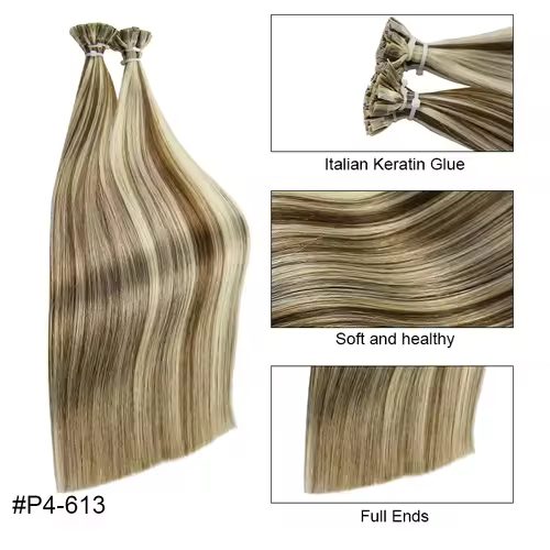 Straight Human Hair Extension By Fusion Flat Tip Keratin Capsules 0.8g/ 1g/Strand 50pcs Natural Hair Extension Ombre Blond Color - Image 21