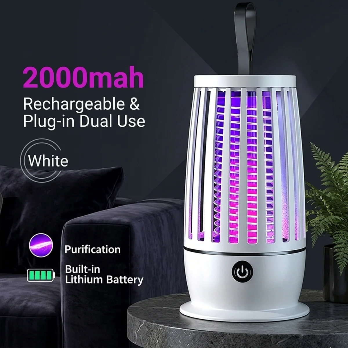 Elektrische Mückenvernichterlampe 2-in-1 UV-Mückenvernichter Leise Nachtlicht Steck-/USB-Aufladbare Outdoor-Mückenvernichterlampe – Detail 11