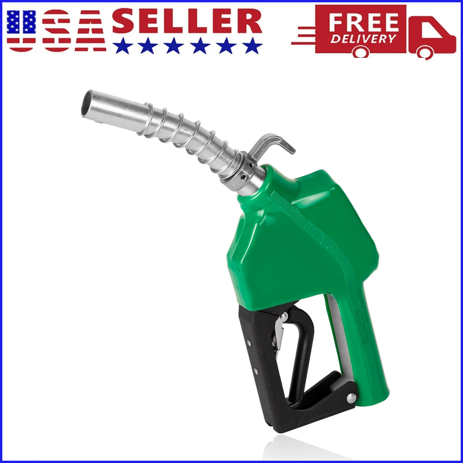 

Автоматический топливный пистолет NPT 3/4 дюйма с крюком, автоматическим отключением и 3-скоростным замком (9-16 галлонов/мин), сопло 15/16 дюймов (внешний диаметр 24 мм) для дизельного топлива