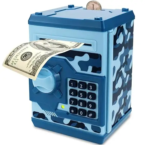 Alcancía con contraseña electrónica, caja de ahorro de dinero para cajero automático, regalo para niños y niñas de 4 a 10 años, organizador de juguetes seguro para cumpleaños