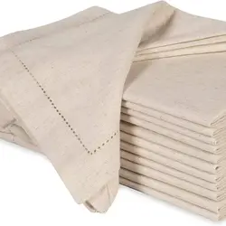 6 Pieces Linen napkins White Table Napkin Cotton Linen Fabric