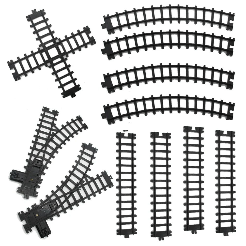 Pack d'extension de voie ferrée de 5cm de large, pour Train de ville classique King, piste Flexible, Rails droits et incurvés, jouet de bloc de construction