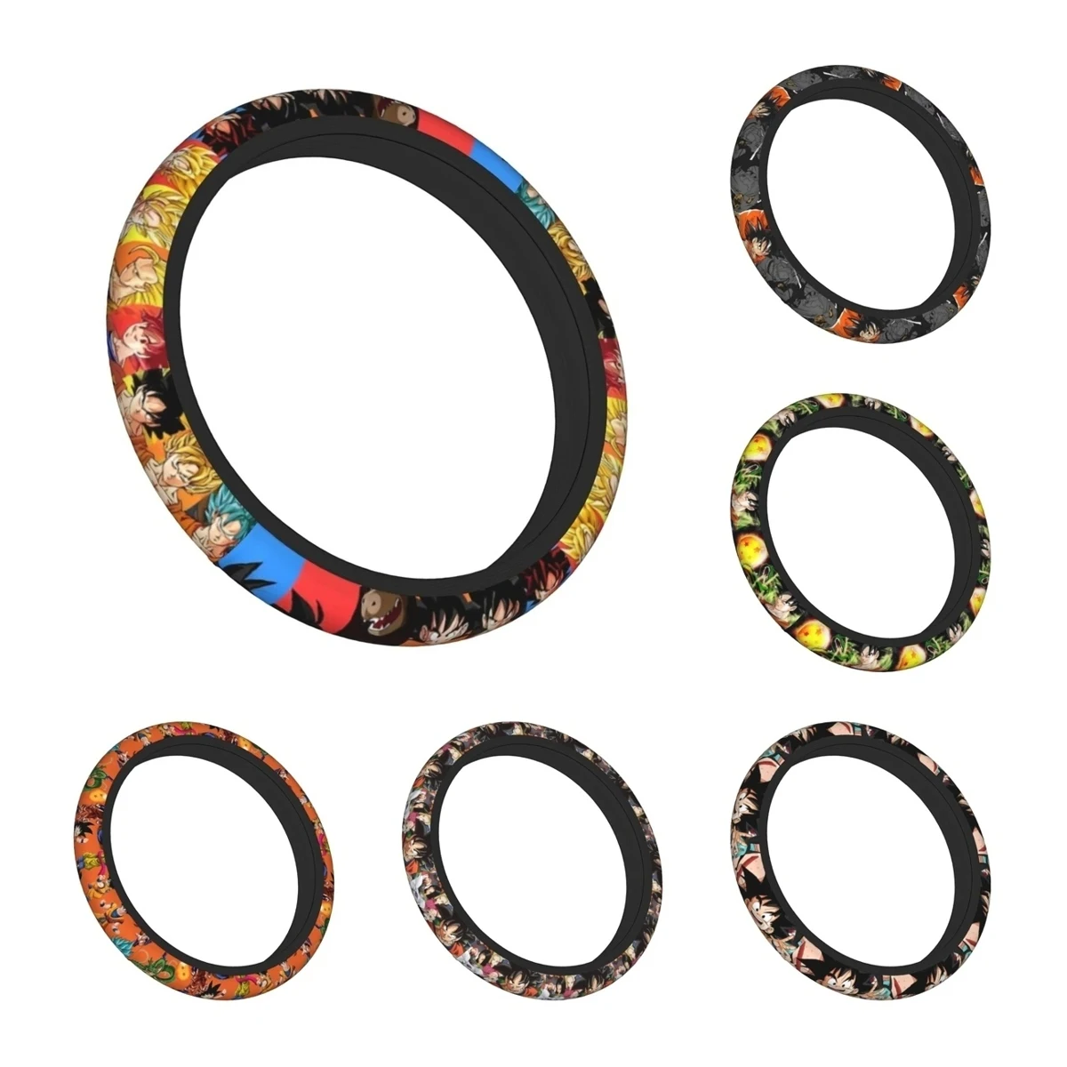 Dragon Ball Z Car Steering Wheel Cover 38cm Elastic DBZ Auto Steering Wheel Protector Elastische Auto Decoration Car Accessories