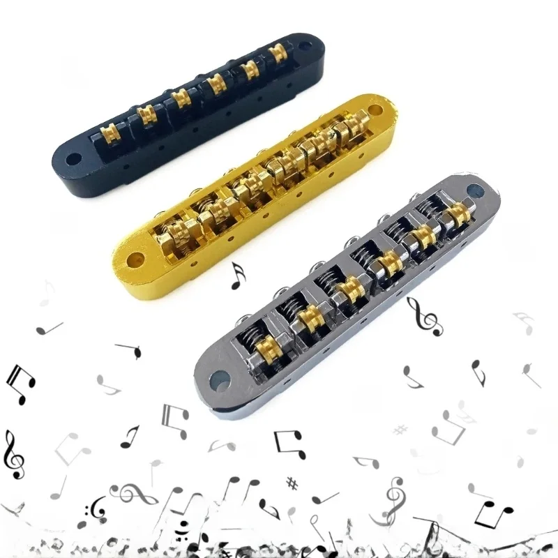 Pont guitare à 6 cordes, pont guitare enveloppant réglable avec goujons barre d'arrêt, pont selle tune-o-matic 69HD