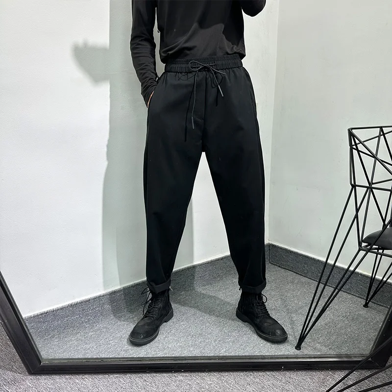 

Owen Seak Men Casual Pants High Street Wear Pencil Length Pants Men's Sweatpants Spring Harem Black Pants