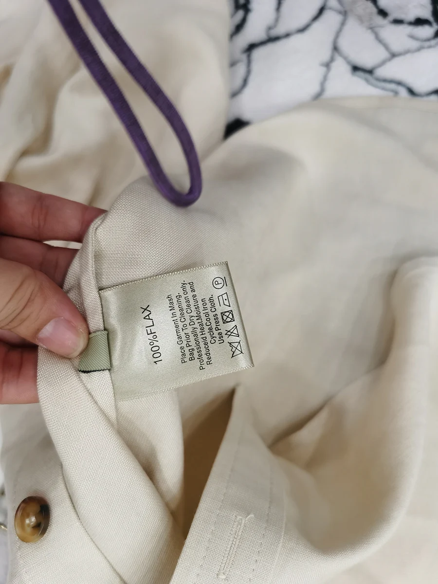 Minimal business lady summer women's solid color 100% linen pant suit