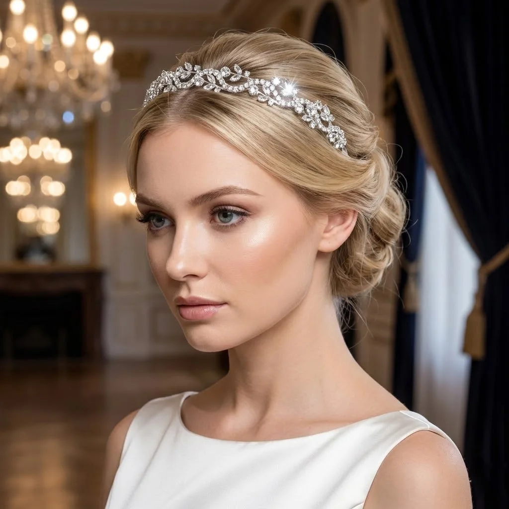 

Модные серебряные стразы из сплава, простая корона для женщин и девочек, нежные хрустальные ленты для волос, вечерние повседневные тиары, головные уборы