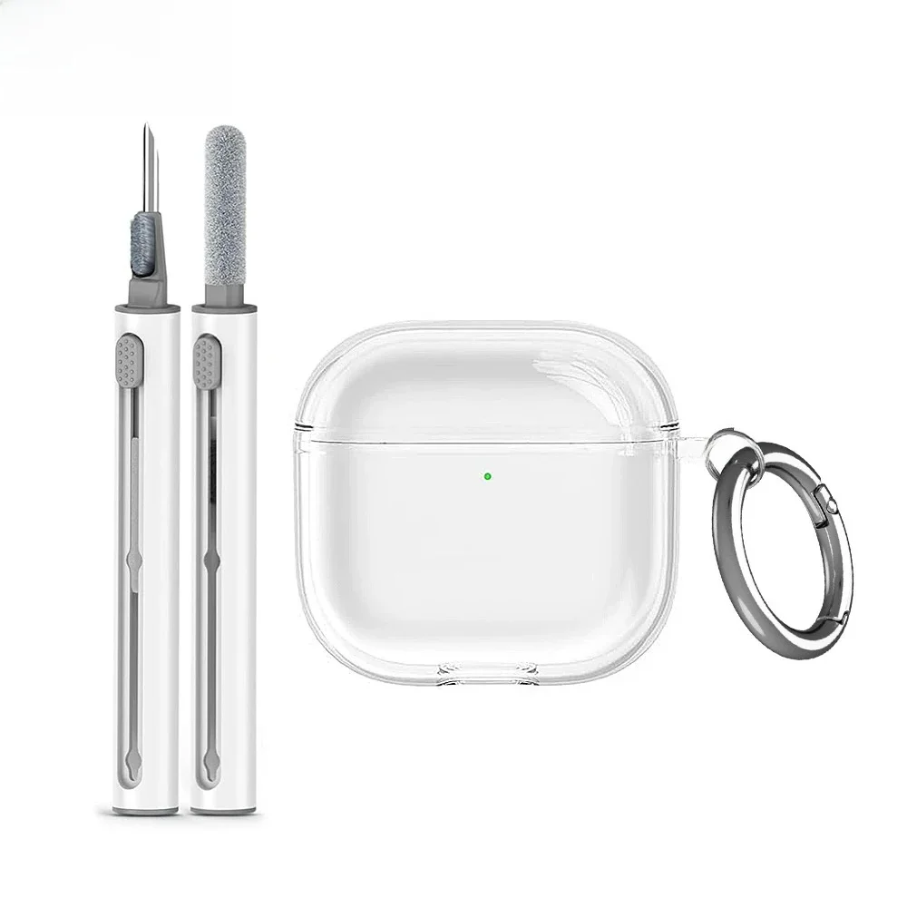 Étui pour écouteurs transparent Compatible avec Apple AirPods 4 génération, housse de protection pour AirPods Pro 2, boîte en TPU avec outil de nettoyage à crochet