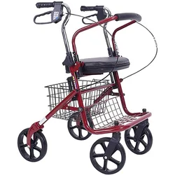 Portable Elderly Shopping Carts With Brake, Can Load 100KG, Foldable Seniors Wheelchair Rollator Walker