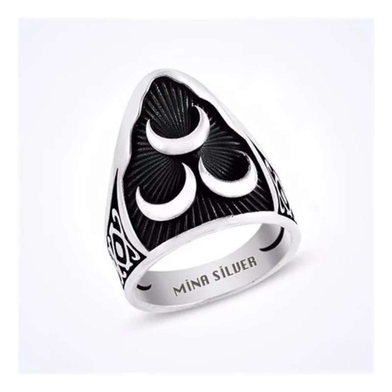 925 sterling Silver Three Crescent Zihgir Archer Men 'S Ring Special Design 2022 Fashion Trend Accessories Products Free Shipping