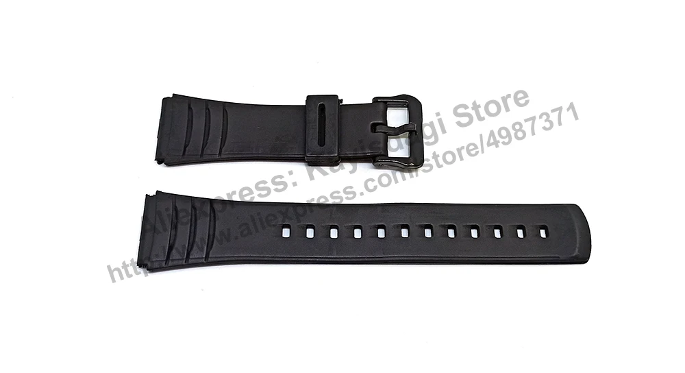 22mm Black Rubber Watch Band / Strap Comp. for Casio Databank DBC-32 , DBC-32C , DBC-32D