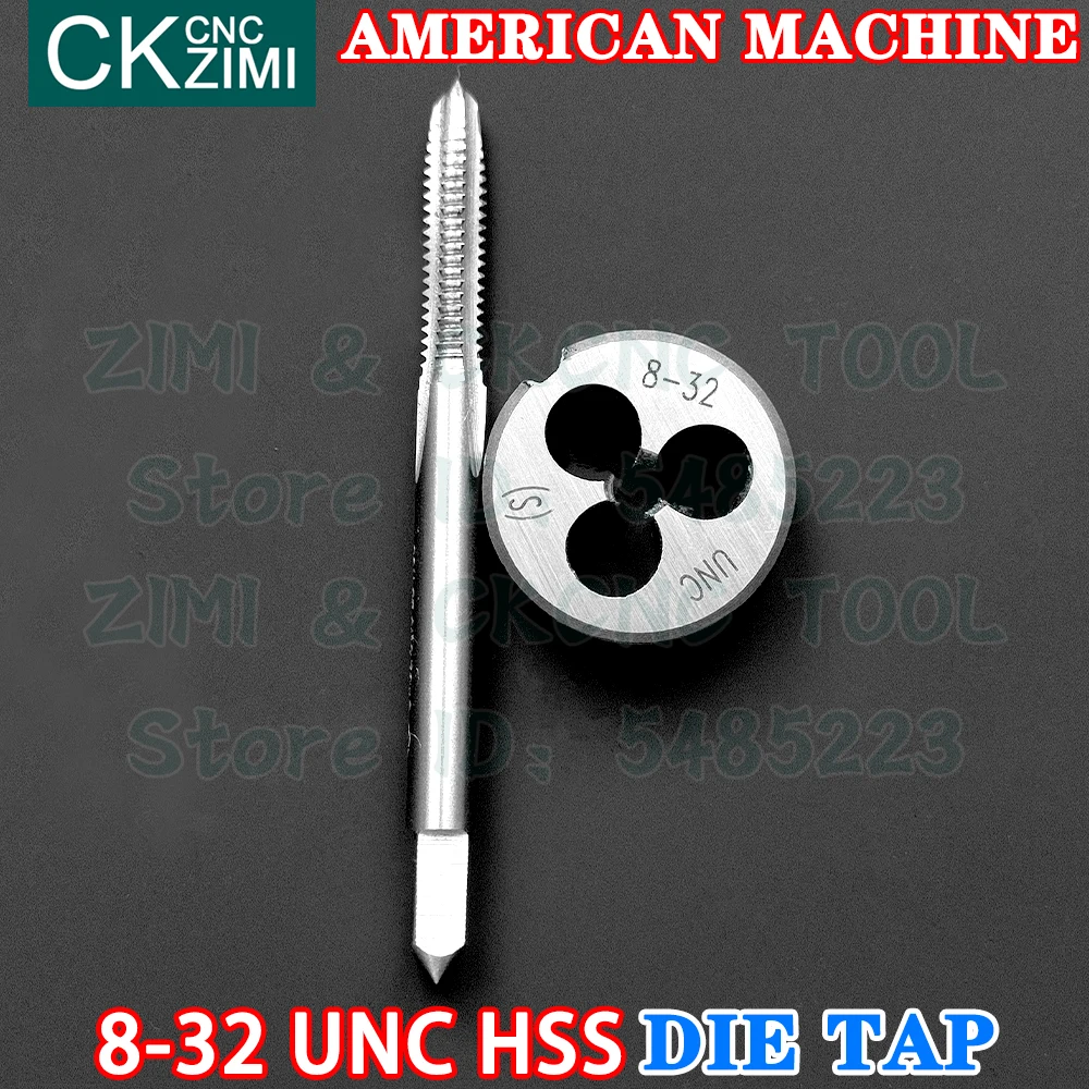 8-32UNC 8-32 UNC Hss Rechte Handvat Amerikaanse Standaard Machine Die Tap Hoge Snelheid Staaldraad Tikken boor Ronde Sterven Metalen