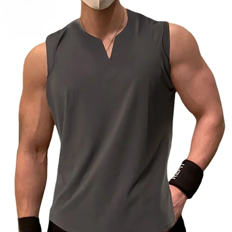 Débardeur de gymnastique pour hommes, T-Shirt basique léger sans manches, surdimensionné, nouvelle collection