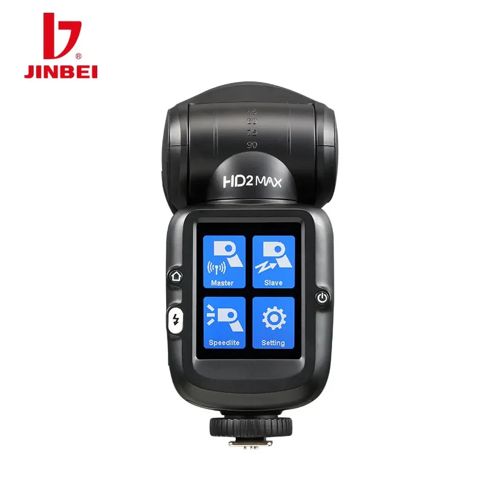 JINBEI HD-2MAX Wireless System Speedlite 3-in-1 Portable 0-90 ° Verticval Rotation HSS High Speed Hot Shoes Camera Flash