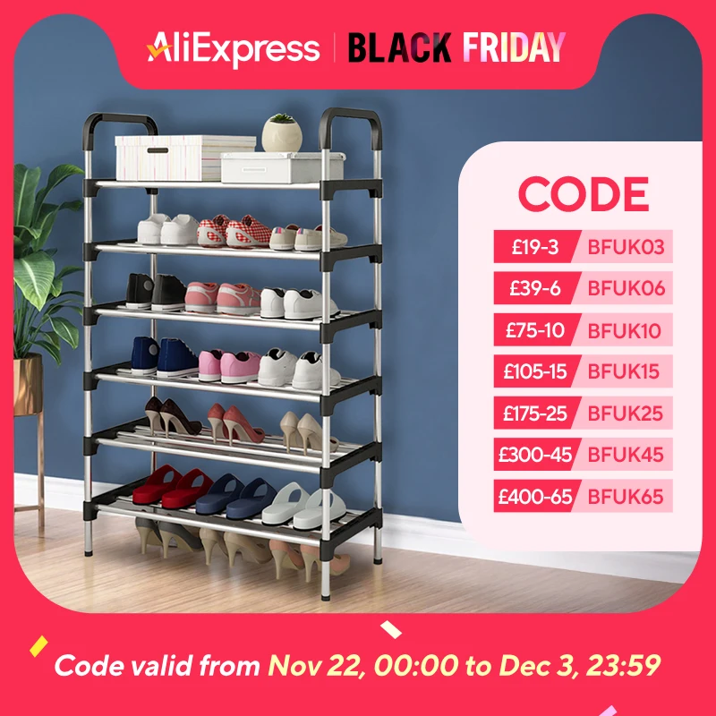 6 Tier Metal Shoe Rack Shoe Storage Stand Organiser Hot Sale