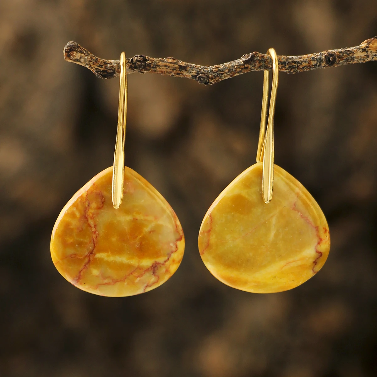 Farbige, kurze Wassertropfen-Ohrringe aus Imperial Stone für Damen, Bohemian-Stil für Frühling/Sommer, Strand-Stil, Muttertagsgeschenke – Detail 6