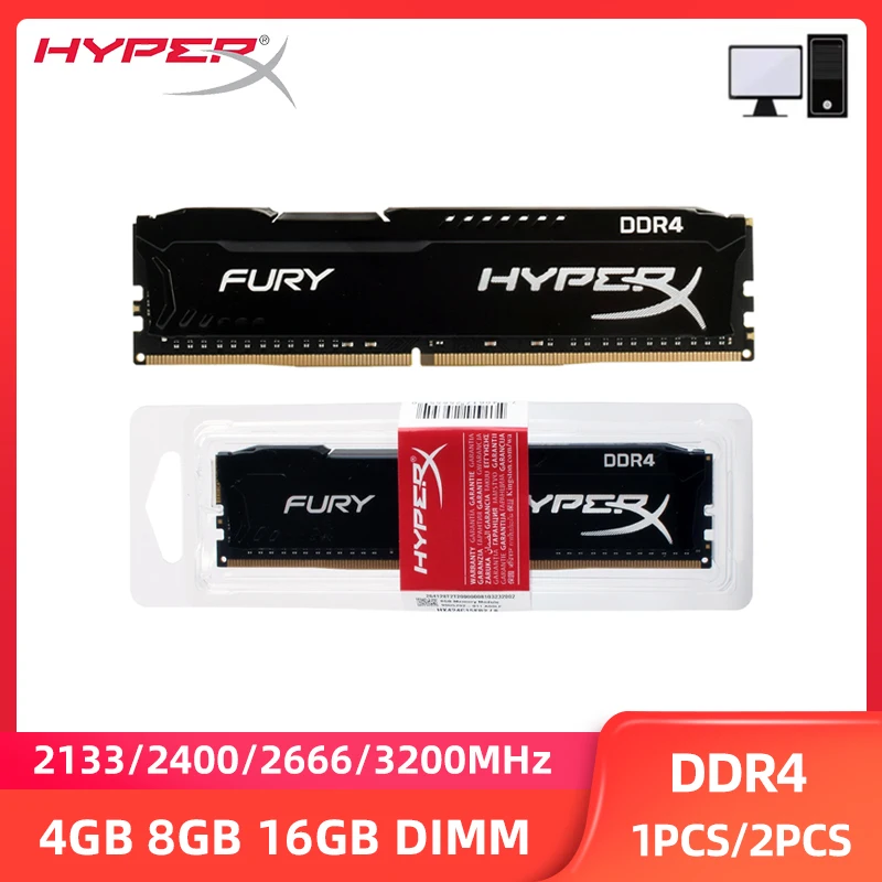 

Hyperx Memória RAM DDR4 16GB 8GB 3200MHz 4GB 2666MHz 2400MHz 2133MHz Desktop Computer UDIMM Cooling Vest Memory Ram